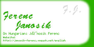 ferenc janosik business card